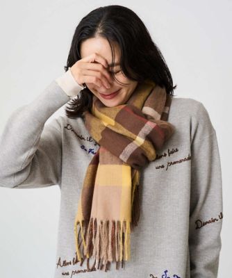 GEORGES RECH (Women/小さいサイズ)/ジョルジュレッシュ カシミヤタッチ大判チェックストール 83ベージュ系 スカーフ・ショール【三越伊勢丹/公式】