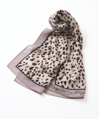 GEORGES RECH (Women/小さいサイズ)/ジョルジュレッシュ レオパードウールストール 91ライトグレー系 スカーフ・ショール【三越伊勢丹/公式】