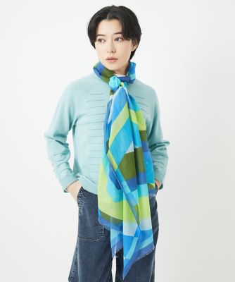 ＜GEORGES RECH (Women/小さいサイズ)＞幾何学柄シルク混ストール