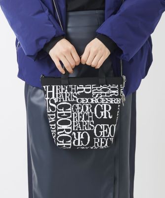 ＜GEORGES RECH (Women/小さいサイズ)＞ジャガードニットロゴミニショルダーバッグ