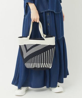 ＜GEORGES RECH (Women/小さいサイズ)＞幾何プリントニットバッグ