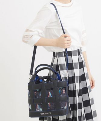 GEORGES RECH (Women/小さいサイズ)/ジョルジュレッシュ ＰＡＲＩＳ　ＭＡＰバスケットショルダーバッグ