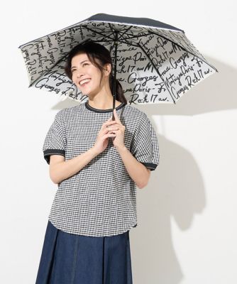 ＜GEORGES RECH (Women/小さいサイズ)＞［晴雨兼用］ロゴ配色パイピング折り畳み傘