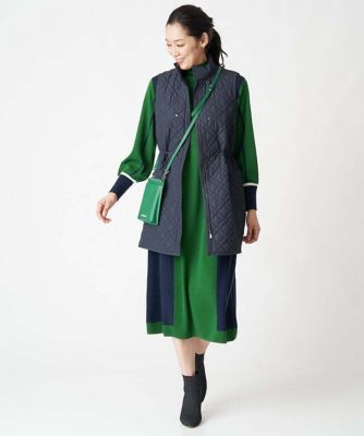 カラーブロッキングニットワンピース［洗える］