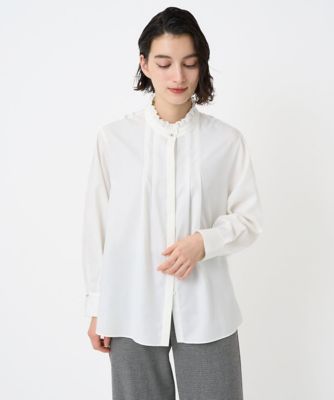 GEORGES RECH (Women/小さいサイズ)/ジョルジュレッシュ [日本製]ロマンティックタックフリルブラウス 90ホワイト トップス【三越伊勢丹/公式】