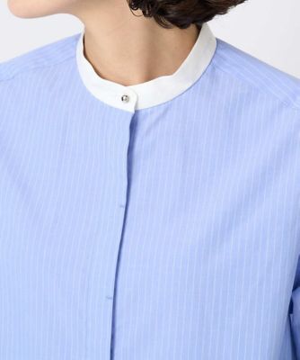 日本製］タイプライターストライプバンドカラーシャツ | GEORGES RECH