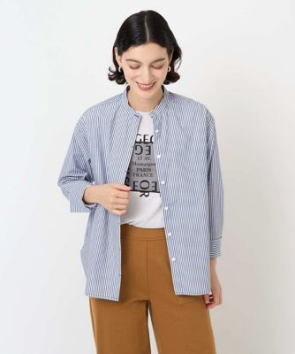 日本製］タイプライターストライプバンドカラーシャツ | GEORGES RECH