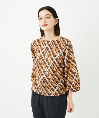 ＜GEORGES RECH (Women/小さいサイズ)＞［日本製］フェザーバルーンスリーブブラウス