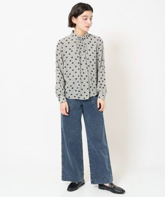 ［セットアップ対応］ドットオンチュールバンドカラーブラウス
