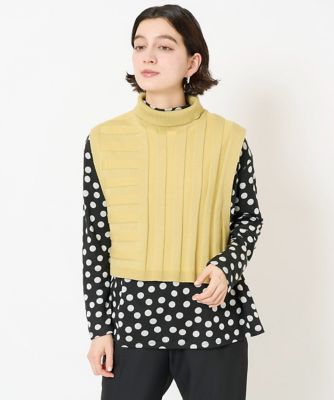 2点セット］リブニットベスト＆バンドカラーブラウス | GEORGES RECH