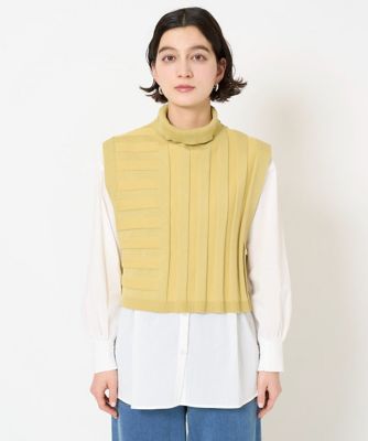 2点セット］リブニットベスト＆バンドカラーブラウス | GEORGES RECH