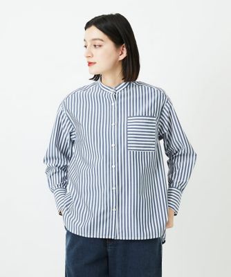 ＜GEORGES RECH (Women/小さいサイズ)＞［日本製］バンドカラーシャツ