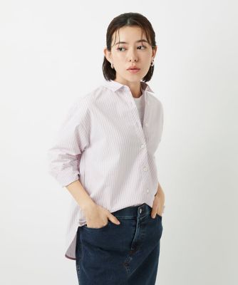 ＜GEORGES RECH (Women/小さいサイズ)＞［日本製］コットンブロードストライプシャツ