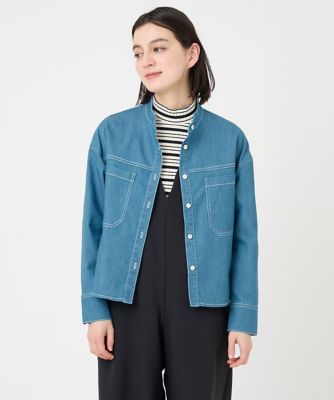 ＜GEORGES RECH (Women/小さいサイズ)＞［セットアップ対応］デニムバンドカラーシャツ