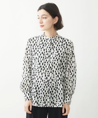 ＜GEORGES RECH (Women/小さいサイズ)＞ランダムスクエアプリントブラウス
