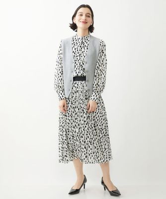 ランダムスクエアプリントブラウス