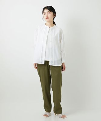 CHANEL アイレット刺繍　レース 長袖シャツ ホワイト 36サイズ！ アイレット刺繍8分袖ブラウス | GEORGES RECH (Women/小さいサイズ