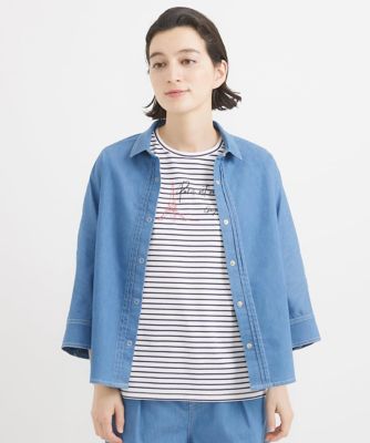 ＜GEORGES RECH (Women/小さいサイズ)＞［セットアップ対応］クールライトドルマンスリーブ６ｏｚデニムシャツ