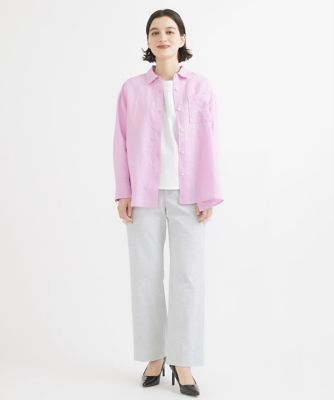 ロゴ入りベーシックリネンシャツ