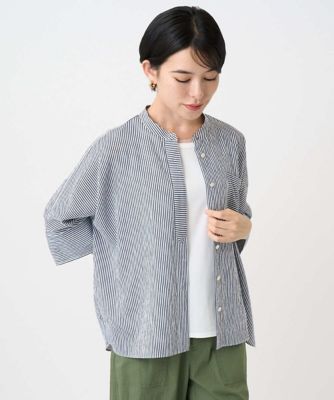GEORGES RECH (Women/小さいサイズ)/ジョルジュレッシュ ［日本製］バンドカラードルマンスリーブブラウス２