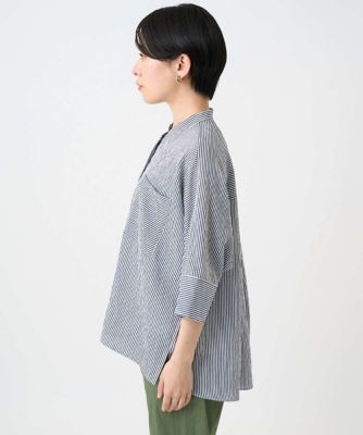 ［日本製］バンドカラードルマンスリーブブラウス２