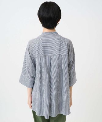 ［日本製］バンドカラードルマンスリーブブラウス２