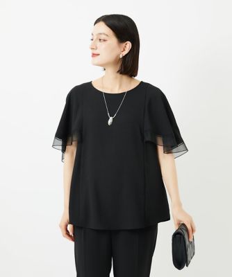 ＜GEORGES RECH (Women/小さいサイズ)＞［接触冷感／吸水速乾］シアーレースケープブラウス