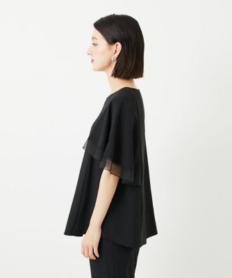 接触冷感／吸水速乾］シアーレースケープブラウス | GEORGES RECH