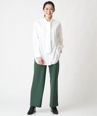 ピンタック2WAYボウタイチュニックブラウス セール】 ピンタック2WAYボウタイチュニックブラウス （シャツ