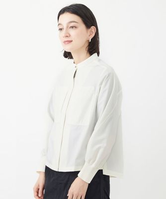 ES RECH / ジョルジュ・レッシュ [接触冷感]パッチポケットタフタシャツブラウス 接触冷感］パッチポケットタフタシャツブラウス | GEORGES RECH