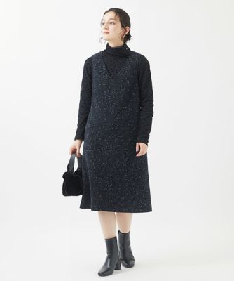 ツイードジャージージャンパースカート