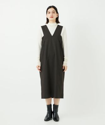 ストライプVネックジャンパースカート | GEORGES RECH (Women/小さい