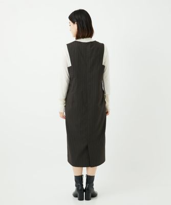 ストライプVネックジャンパースカート | GEORGES RECH (Women/小さい