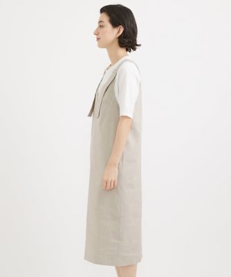 ジョルジュ・レッシュ（ES RECH）/[日本製/セットアップ対応]リネンピンストライプジャンパースカート 日本製／セットアップ対応］リネンピンストライプジャンパースカート