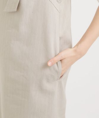 日本製／セットアップ対応］リネンピンストライプジャンパースカート