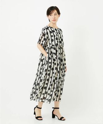 ＜GEORGES RECH (Women/小さいサイズ)＞ドットストライプシアーワンピース