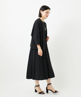 接触冷感／吸水速乾］ボリュームスリーブフレアワンピース | GEORGES