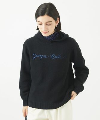 ロゴ刺繍フーディニット