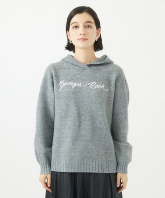 ロゴ刺繍フーディニット