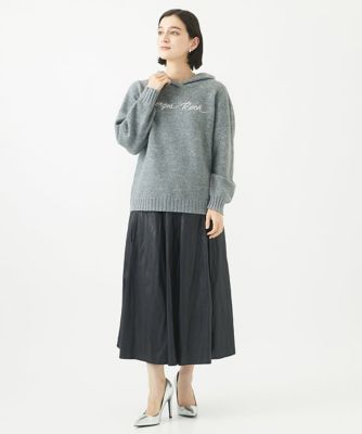 ロゴ刺繍フーディニット