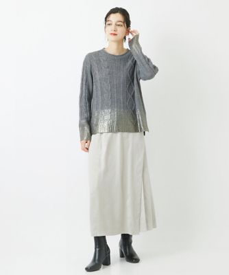 ジョルジュ・レッシュ] グラデーション箔プリントケーブルニット