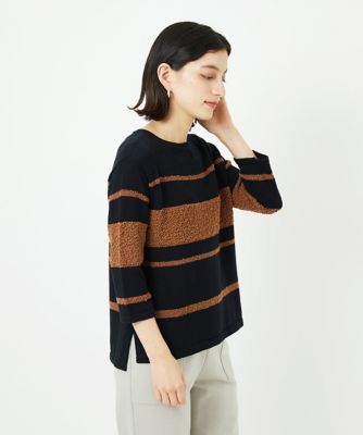 スラブボーダー8分袖ニット | GEORGES RECH (Women/小さいサイズ