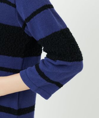 スラブボーダー8分袖ニット | GEORGES RECH (Women/小さいサイズ