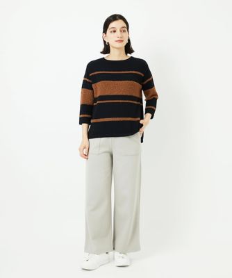 スラブボーダー8分袖ニット | GEORGES RECH (Women/小さいサイズ