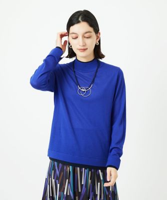 GEORGES RECH (Women/小さいサイズ)/ジョルジュレッシュ [アンサンブル対応]ウォッシャブルウールハイネックニット 55ブルー トップス【三越伊勢丹/公式】