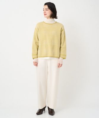 ブークレチェックジャカード7分袖ニット | GEORGES RECH (Women