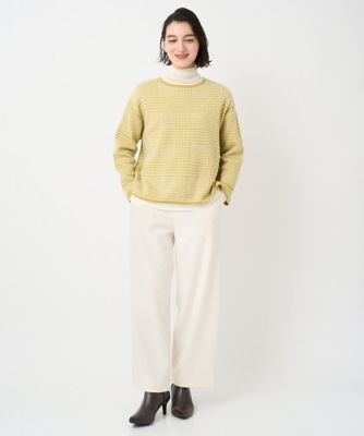 ブークレチェックジャカード7分袖ニット | GEORGES RECH (Women