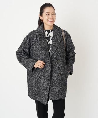 ［日本製］ブークレ千鳥ジャカードニット