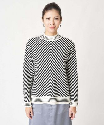 バイヤスジャガードボーダーニット