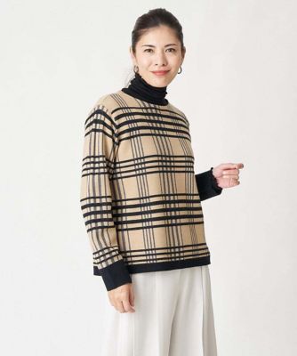 ＜GEORGES RECH (Women/小さいサイズ)＞チェックジャカードニット